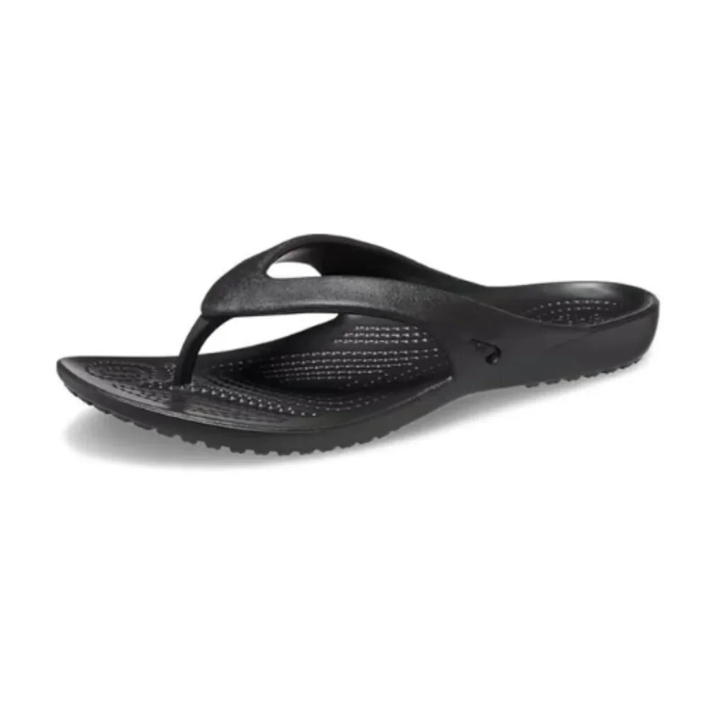 🆕Crocs  Kadee II Black Flip Flops Sandals Girls Size 4 NWOT